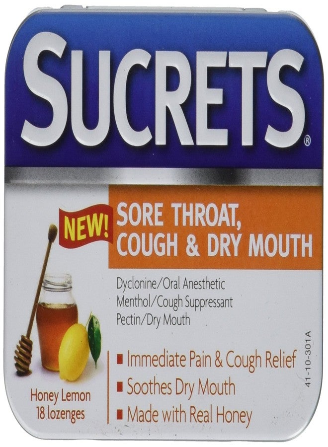 Sucrets Lozenges, Sore Throat & Cough Honey Lemon, 18 ct (Pack of 1) - Image 1